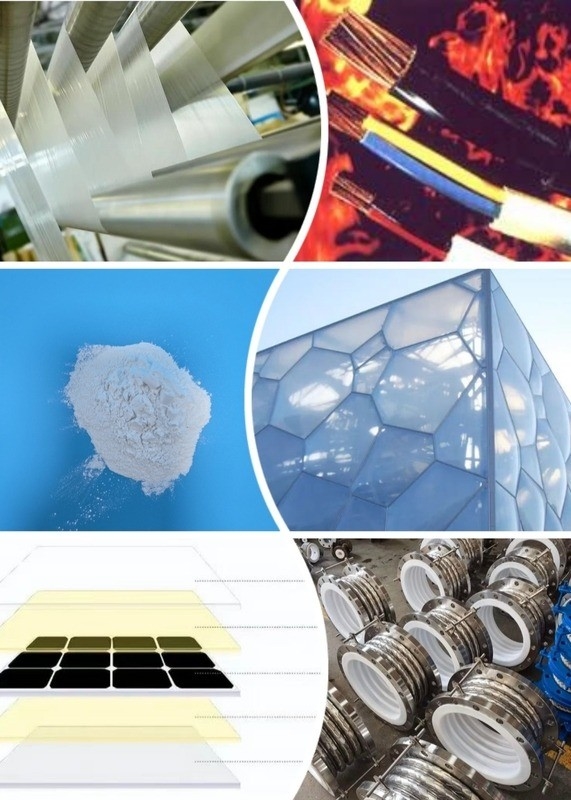 35 MPa Resistencia a la tracción Pelotas de ETFE Materia prima UL 94 V-0 Retardante de llama