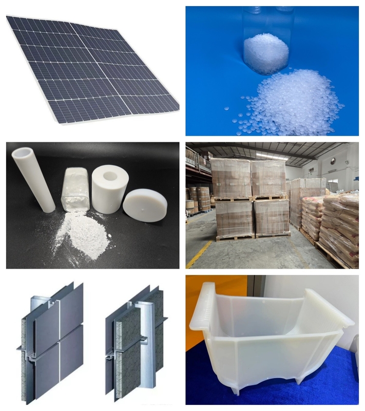 Resistencia a la tracción 50-60 MPa Pelletos de PVDF, Gránulos de PVDF lisos para moldeo por extrusión