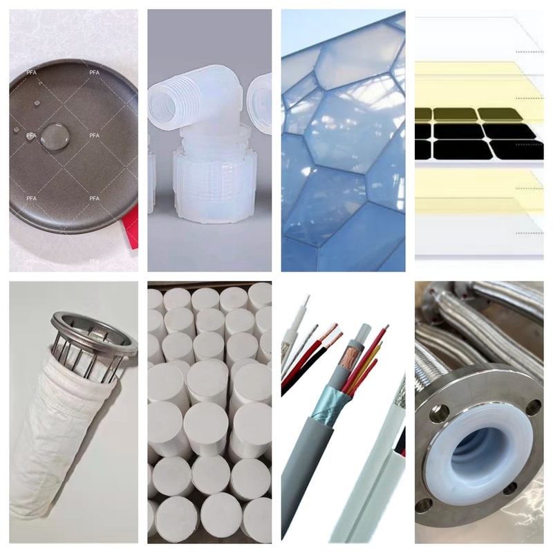 Color a medida Fluoroplásticos Materia prima granulados Resistente a los rayos UV Compatible con la FDA